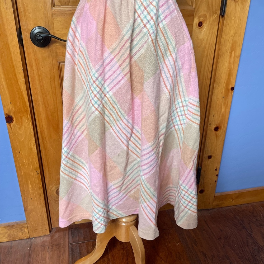 Pink and Cream Midi A-Line Skirt for Casual Wear